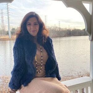 Ladies Indigo Blue Natural Fur Jacket SMALL